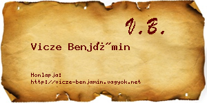 Vicze Benjámin névjegykártya